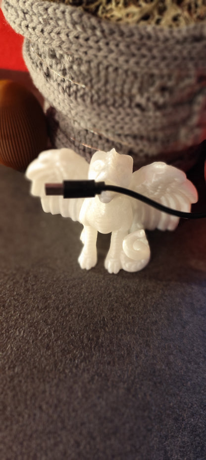 USB-Kabelhalter Drache – 3D-Druck – PLA – Schreibtisch-Deko – Wunschfarbe