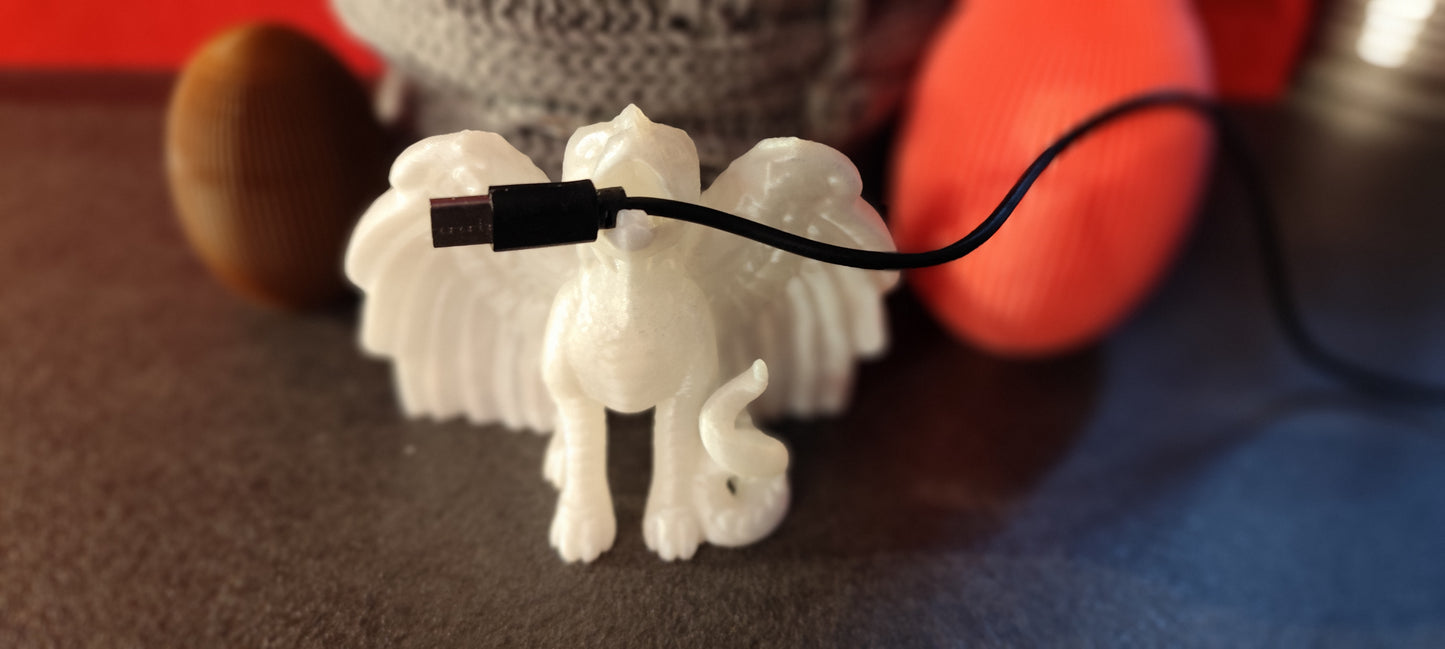 USB-Kabelhalter Drache – 3D-Druck – PLA – Schreibtisch-Deko – Wunschfarbe