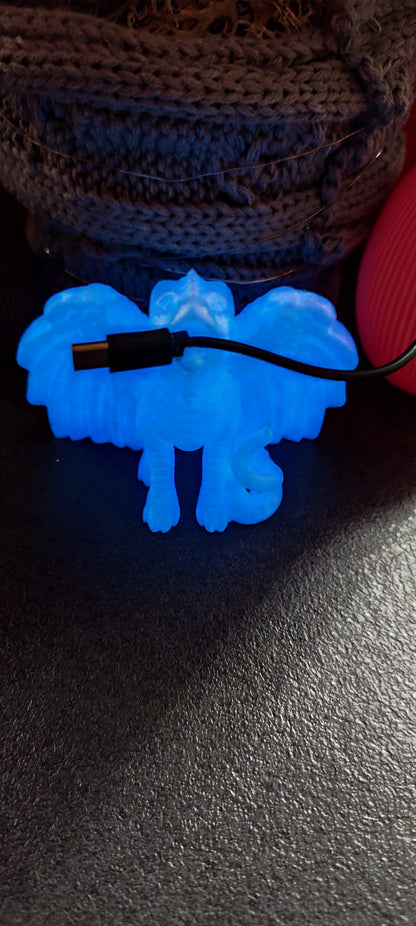 USB-Kabelhalter Drache – 3D-Druck – PLA – Schreibtisch-Deko – Wunschfarbe