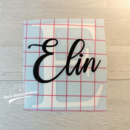 Vinyl Aufkleber mit Großbuchstabe - Wunschname - DIY