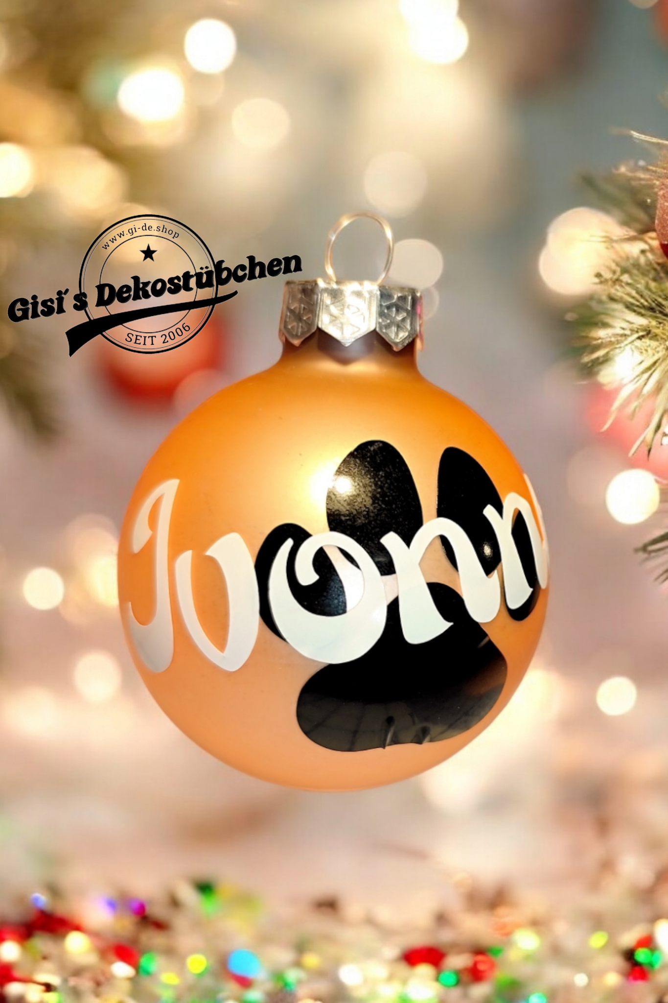 personalisiert mit Namen Christbaumkugeln