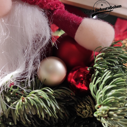 Wichtel Adventskranz frisch gebunden