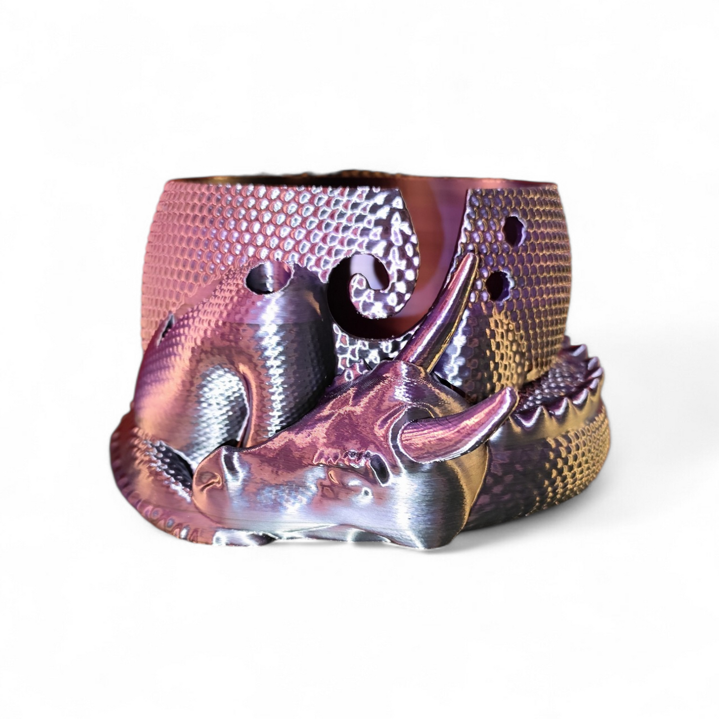 Wollhalter Drache 3D Druck – Wollschale mit Halter für Häkelnadel & Schere