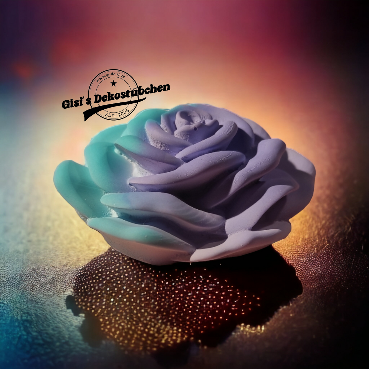 Wunderschöne Keramik Rose in Pastellfarben