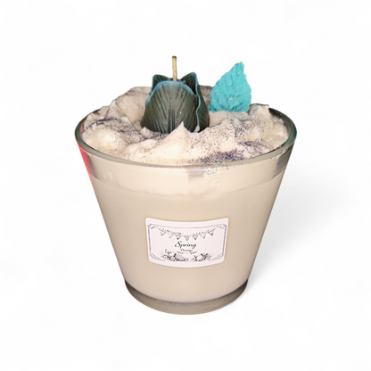 XXL Sojawachskerze „Spring“ mit Tulpe – handgegossen & vegan
