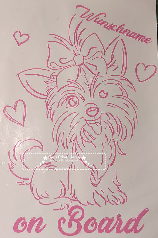 Yorkshire Terrier Aufkleber mit Namen Auto
