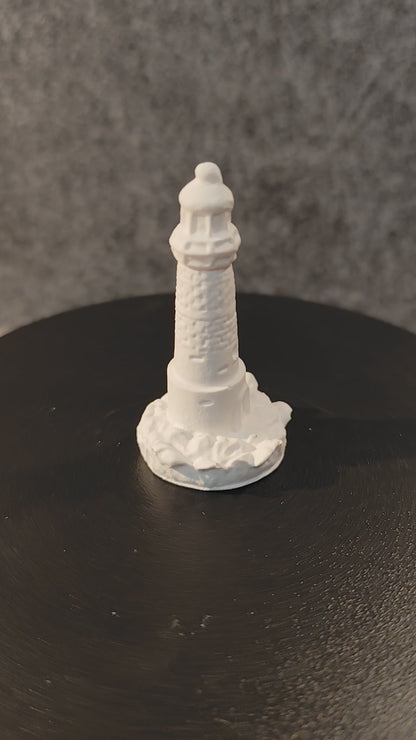 Keramik-Leuchtturm 5,5 cm – handgefertigte Miniatur, weiß, 18 g