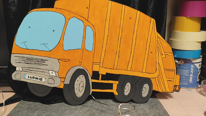 Müllauto LKW Nachtlicht mit Namen auf dem Kennzeichen mit LED